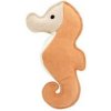 Mořský koník, robustní kožená hračka / aport, HIPHOP DOG, krémová/hořčicová 23 cm