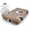DRYBED Premium Vet Bed Farm Animals Ovečky hnedý 150 x 100 cm