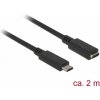 Delock Predlžovací kábel SuperSpeed USB (USB 3.1 Gen 1) USB Type-C™ samec > port samica 3 A 2,0 m čierny