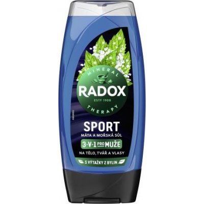 Radox Sport Mint And Sea Salt 3-in-1 Shower Gel osviežujúci sprchovací gél 225 ml pre mužov