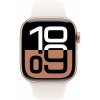 Apple Watch Series 10 46 mm ružovo zlatý hliník so svetlo rumenným športovým remienkom S/M MWWT3QC/A