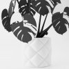 Monstera Magnetica – 3D Tlačená Dekorácia & Podložky pod Poháre Farba listov: čierna, Vyber typ kvetináča: Veluto, Vyber farbu kvetináča: biela