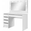 ArtLas Toaletný stolík ALEAH so zrkadlom | biela/biely lesk