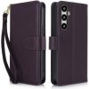 Multifunkčné peňaženkové puzdro Multi-card na Samsung Galaxy S25 5G - Tmavofialová
