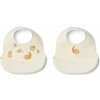 Liewood Ember silikónový podbradník 2ks: Elephant Creme de la Creme
