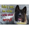 Pozorpes.sk, výstražná tabuľka (Akita inu)