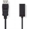Nedis CCGB37150BK02 - DisplayPort – HDMI Kabel | DisplayPort Zástrčka - HDMI Zásuvka | 0,2 m | Černá barva (CCGB37150BK02)