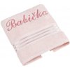 Bellatex froté uterák s výšivkou Babička 50 x 100 cm ružová