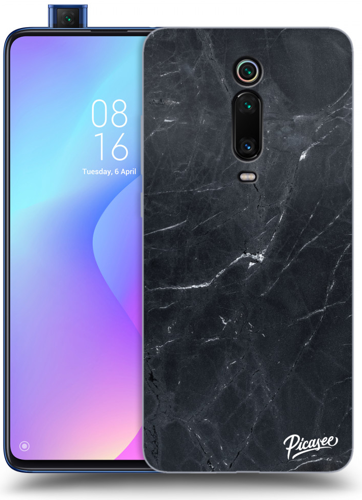 Púzdro Picasee silikónové Xiaomi Mi 9T Pro - Black marble čierne