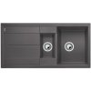 Granitový drez Blanco Metra 6 S s vaničkou a odkvapkávačom, obojstranný 100x50 cm, sivý rock 518878