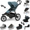Set 10v1 Thule Urban Glide 3 Mid blue s magnetickou sponou + madlo + vanička Black + pláštenky a moskytiéry Thule + Autosedačka Thule Maple Darkest Blue s ISOFIX základňou Thule Alfi a adaptéry