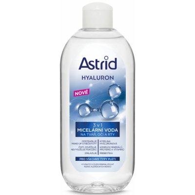 Astrid Hyaluron 3v1 micelární voda na tvář oči a rty s kyselinou hyaluronovou 400 ml