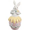 Clayre & Eef Jarná dekorácia zajačik s kvetmi vo vajíčku - 7*8*16 cm - Clayre & Eef