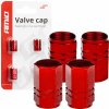 Čiapky na ventilky - alu šesťhranné rôzne farby sada 4 ks Farba: červená