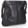 Noelia Bolger kožená crossbody kabelka s pleteným pruhom NB 2072 NB 2072 Čierna