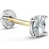 DF Labreta Piercingové náušnice 6340 z bieleho zlata s laboratórnym diamantom