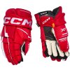 Hokejové rukavice CCM Tacks XF Red/White Senior 14 palcov