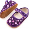 Beda DETSKÉ BAREFOOT PAPUČE BEDA ŠIRŠIE (W) BALERÍNKY - VIOLET FLOWER Veľkosť: 26, Vnútorná dĺžka topánky v cm: 17, Vnútorná šírka topánky v cm: 6.9