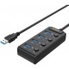 ORICO HUB USB ROZDEĽOVAČ LIŠTA ADAPTÉR PRE 4X USB-A 3.0 SO 4 PREPÍNAČMI (W9PH4-U3-V1-BK-BP)
