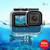 Pre GoPro HERO13 Black /12 Black /11 Black /10 Black /9 Black PULUZ 60m vodotesné ochranné puzdro s prackou, základným držiakom a skrutkou