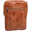 Pánska hnedá kožená bočná taška Monarchy Aron 24 x 30 cm.