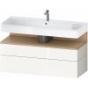 Duravit Qatego skrinka 119x47x59 cm závesná kúpeľňová skrinka pod umývadlo biela-dub QA4396030220010