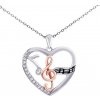 Silvego Strieborný náhrdelník Amadeus s hudobnými motívmi s Brilliance Zirconia DCC22566N