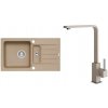 Alveus SET A21001 Beige 55 SETA21001 - Drez Granitový Niagara 70 - 780x435mm, vanička 348x350x160mm, 100x225x70mm + bateria Afra