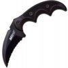 MTECH Nôž s pevnou čepeľou Karambit Hawkbill - čierny (MT2063BK)