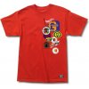 GRIZZLY tričko Patchwork SS Tee Red RED vel. L