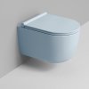 Ceramica Dolomite Mirto Round wc misa závesné bez oplachovacieho kruhu s vírivým splachovaním modrá matná D474971
