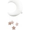 Závesná dekorácia: Biely Mesiačik so zlatými hviezdičkami