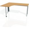 Pracovný stôl Flex, ergo, pravý, 160x75,5x120 (60x60) cm, buk/kov