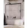 RADAWAY IDEA BLACK PN DWJ+S 150cm ľavá vaňová zástena čelná celorámová do kombinácie, zasúvacie dvere, profil čierny, sklo číre, 10042150-54-01L