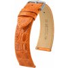 Kožený remienok Hirsch Genuine Croco L 18920876-2, oranžový, krokodíla koža, dĺžka L, Quick Release