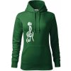 Husľový kľúč gitara - Mikina dámská Cape s kapucí - M ( Fľaškovozelená )