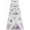 Koberec, behúň SISAL SION Geometrický, Trojuholníky 3006 ecru / ružová