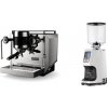 Rocket Espresso Bicocca, chrome + Eureka Atom Specialty 75, white