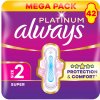 Always Platinum Super veľkosť 2 Vložky s krídelkami 42 ks