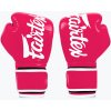 Boxerské rukavice Fairtex Microfiber pink/white (14 oz)