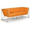 Kožená sedacia súprava NET, trojmiestna oranžová