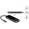 Delock Dokovací stanice USB Type-C™ 4K – HDMI / USB Hub / SD - Micro SD slot / PD 3.0 85 W s povrchem z tvrzeného 92001