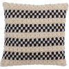 J-Line by Jolipa Krémovo - modrý vankúš s kockou Checkers - 45 * 45cm - J-Line by Jolipa
