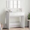 vidaXL Toaletný stolík so zrkadlom biely 80x39x80 cm 840702