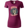 Rock forever ruka - Dámske tričko z organickej bavlny Origin (GOTS) - 2XL ( Fuchsiová )