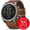 Garmin fenix 8 51mm AMOLED Sapphire Titanium Chestnut Leather band . Edícia Spark Orange