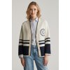 Gant GANT VARSITY V NECK CARDIGAN CREAM