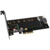 AXAGON PCEM2-DC, PCIe x4 - M.2 NVMe M-key + SATA B-key slot adaptér, chladič, LP