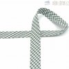 Lemovacie bavlnený šikmý prúžok kockovaný, 20 mm zelený 1 m