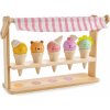 Leaf Toys Scoops and Smiles Tender drevená zmrzlináreň s úsmevom 5 druhov kornútkov so zvieratkami